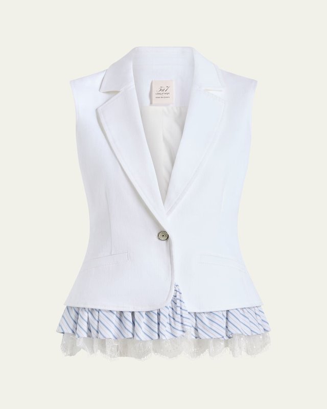 Roxie Le Petit Ruffle Denim Vest